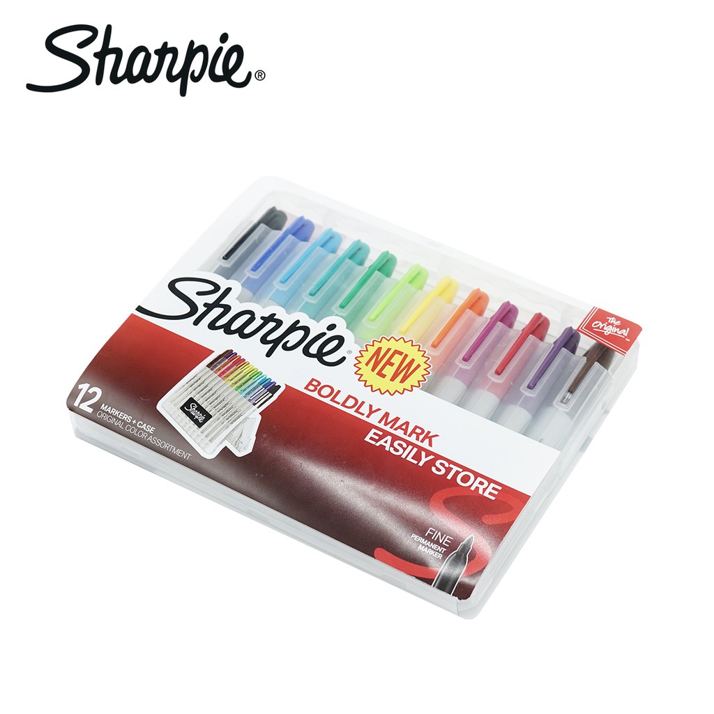 ชุดปากกาชาร์ปี้ไฟน์ SharpieBoldly Mark Easily Store fine point permanent marker 12 สี