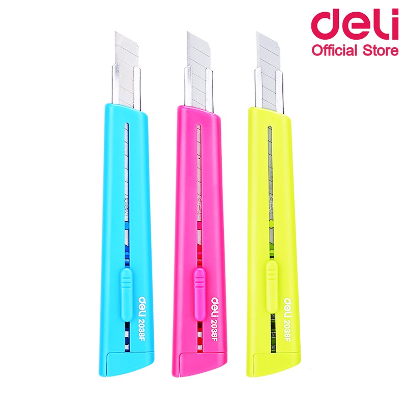 คัตเตอร์ Deli No.2038F SK5 Steel Blade คละสี