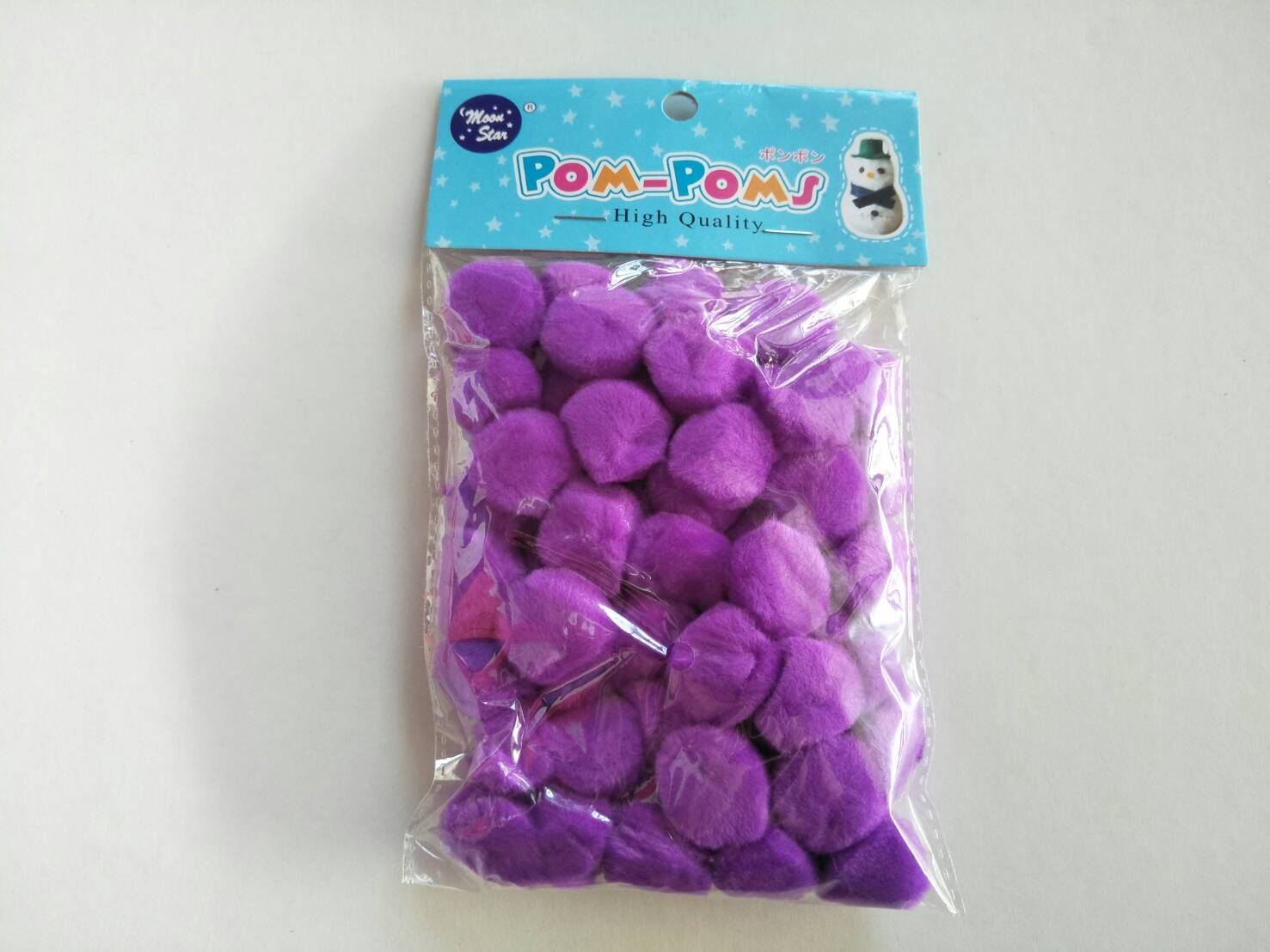 Pom-Poms C Size L COL: 65C  Moon Star (จุ50ชิ้น) สีม่วง