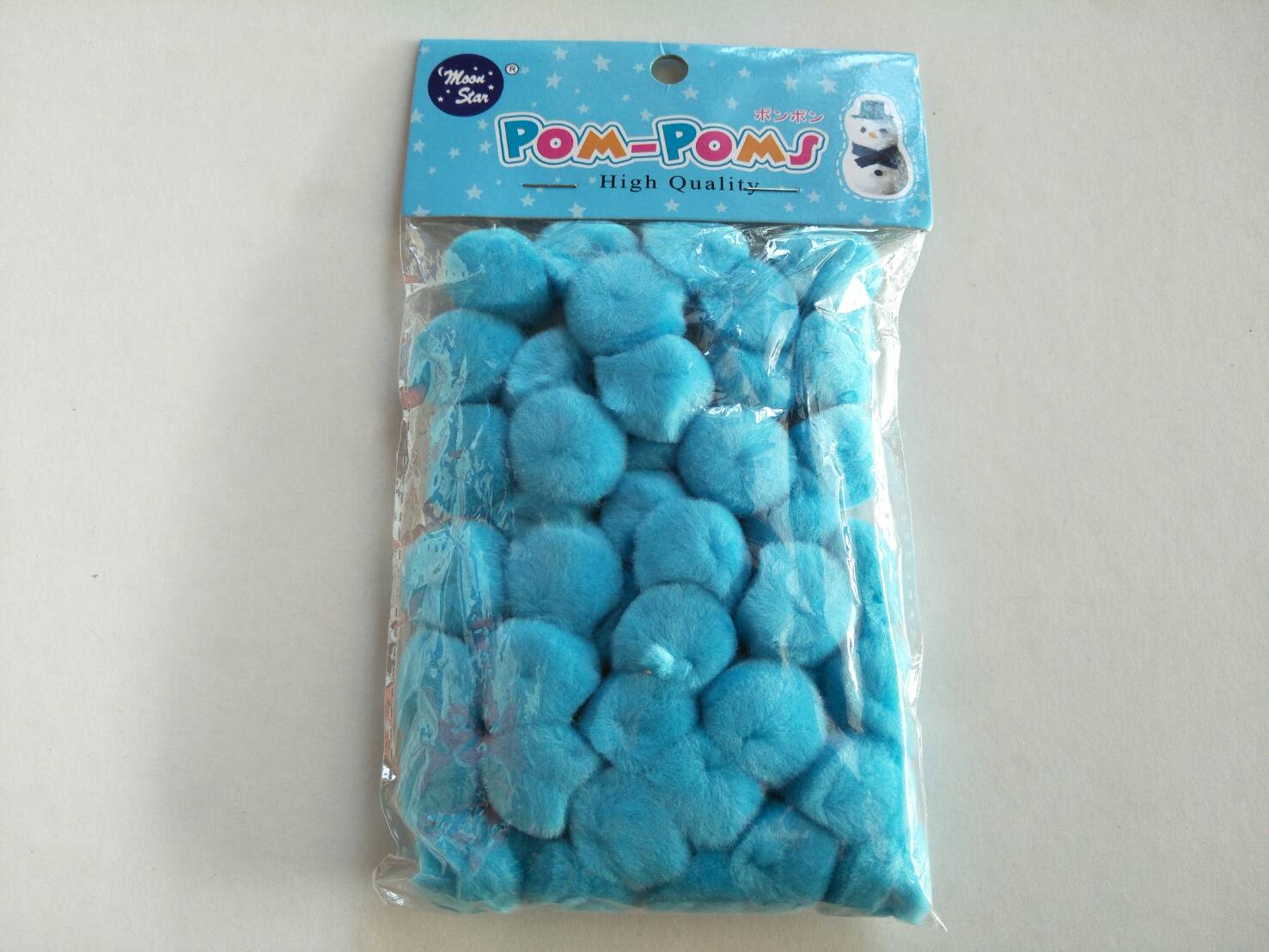 Pom-Poms C Size L COL:11B  Moon Star (จุ50ชิ้น) สีฟ้า