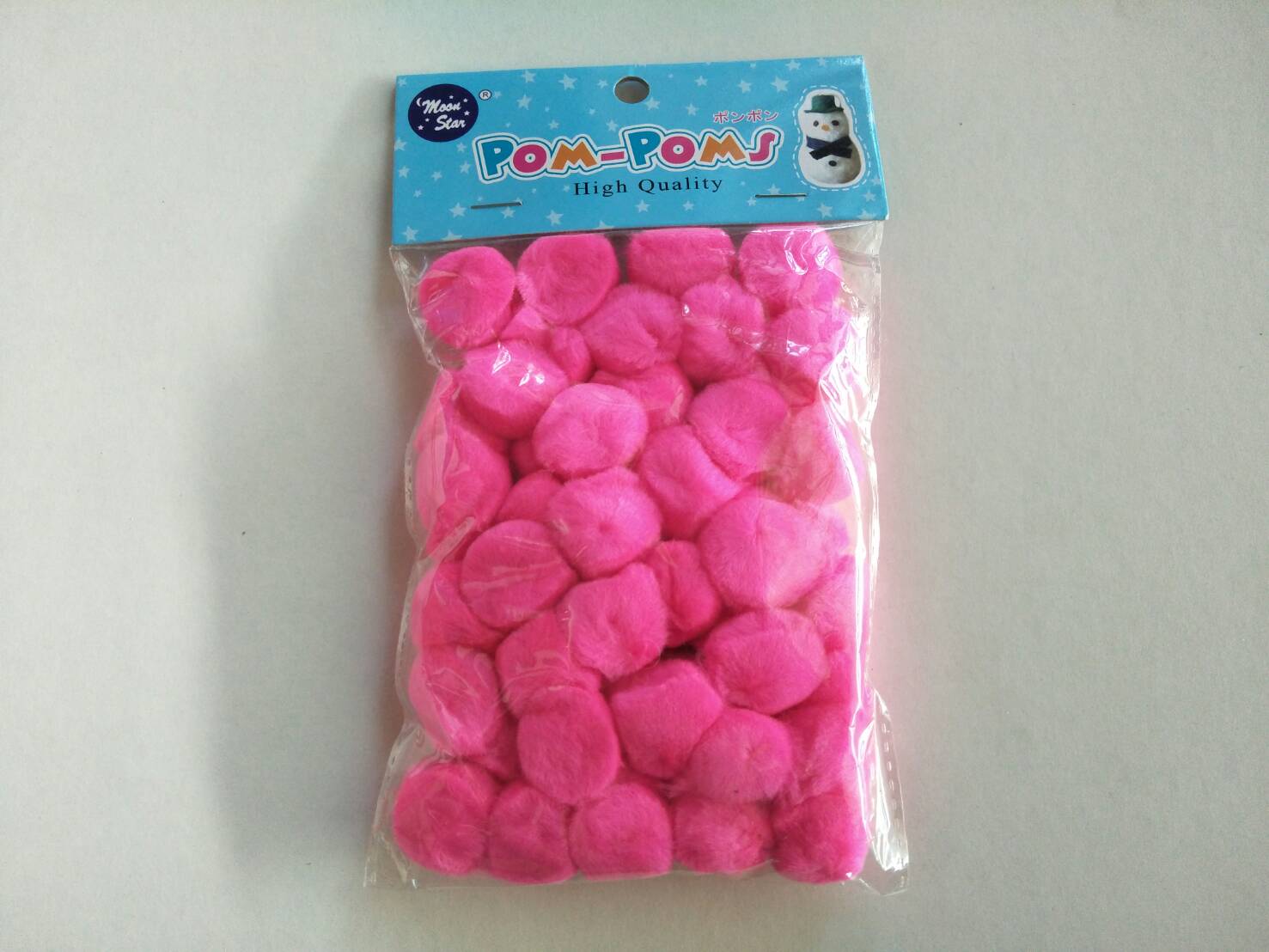 Pom-Poms C Size L COL: P/B  Moon Star (จุ50ชิ้น) สีชมพู