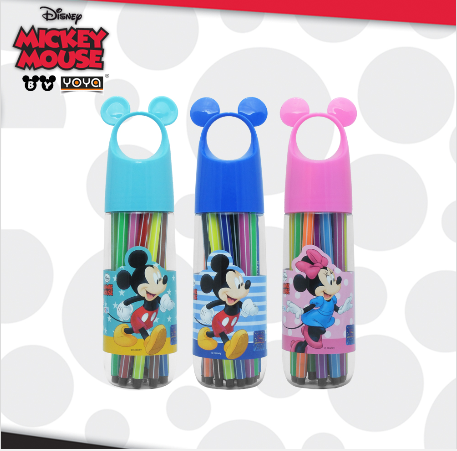 ปากกาสีเมจิ (ซักออกได้) YOYA Mickey & Minnie ชุด 18 สี D01387-18