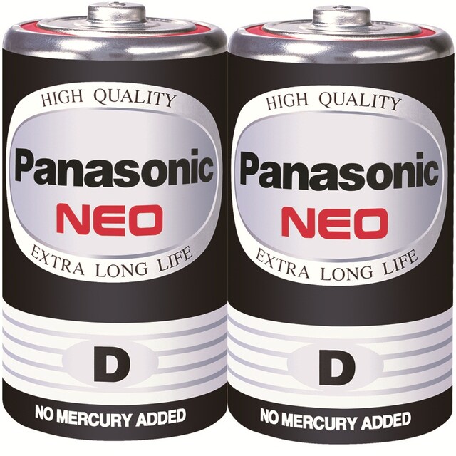 ถ่านไฟฉาย Panasonic ขนาด D สีดำ NEO EXTRA Long Life (แพค 4ก้อน)