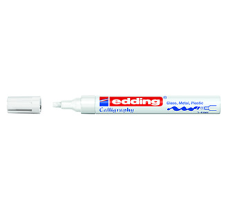 ปากกาน้ำมันหัวตัด Edding Marker 755 สีขาว # 49