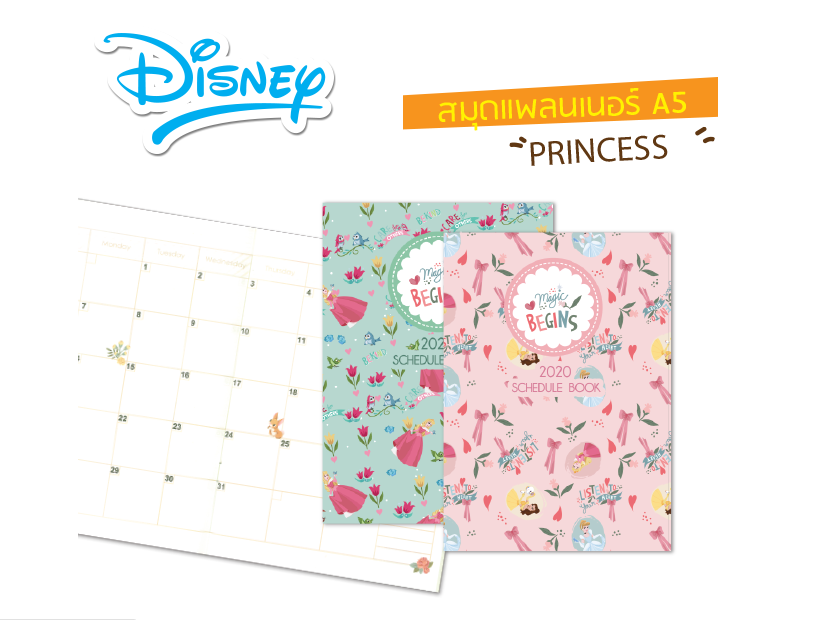 สมุดแพลนเนอร์ A5 PRINCESS 2020 CABKPS-018 ขนาด 15x21 cm