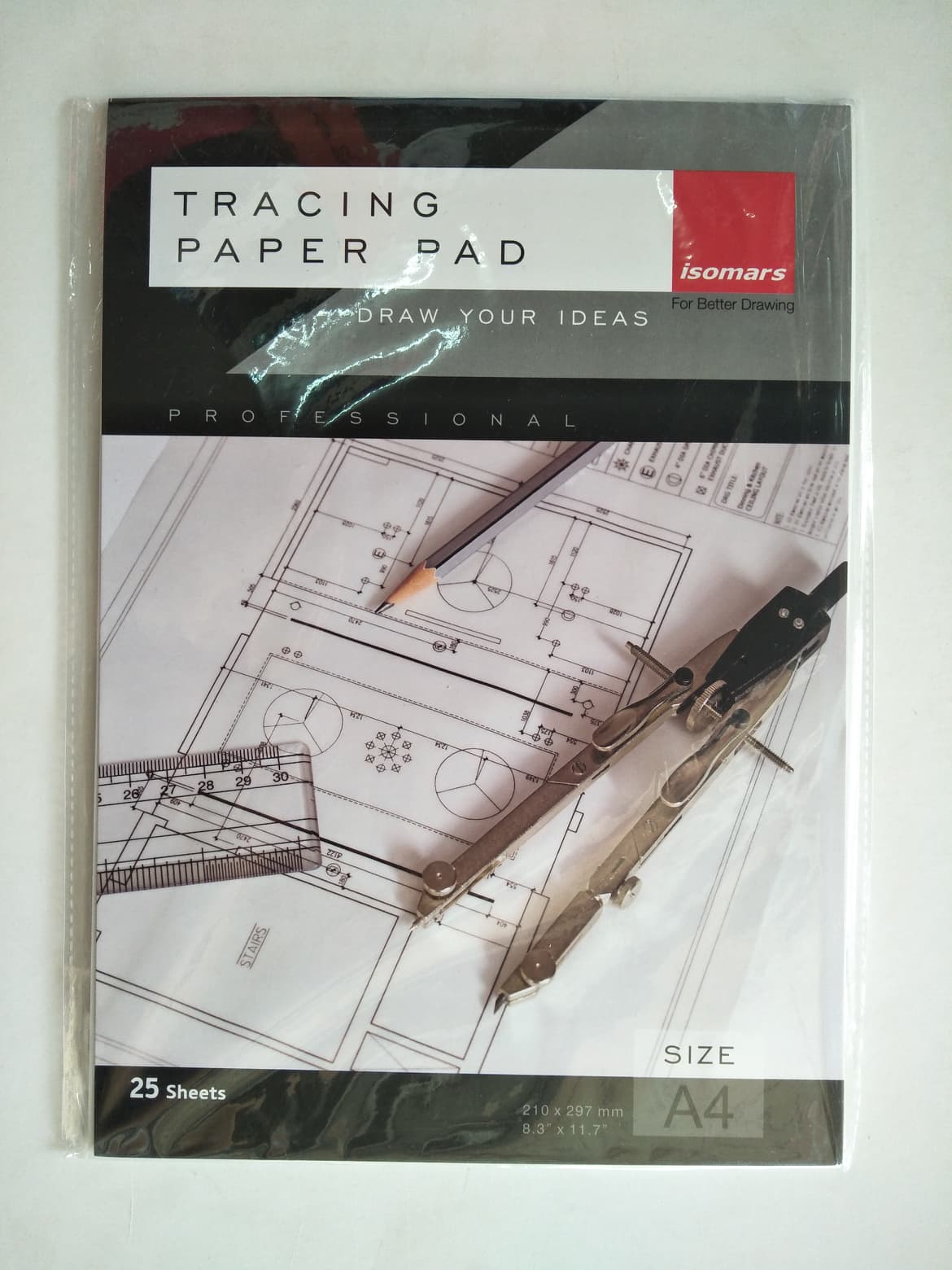 กระดาษลอกลาย A4 255 ISOMARS ISM-TPA4 Tracing Paper Pad ขนาด210x297 mm. จุ25แผ่น