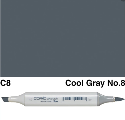 (SALE)ปากกา Copic  Sketch ญี่ปุ่น สี C8 Cool Gray No.8