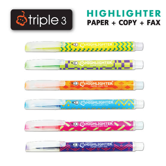 ปากกาไฮไลท์ Triple 3 Highlighter Paper-Copy-Fax H2240-VI