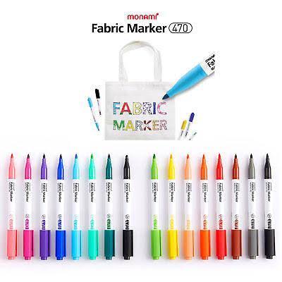 ปากกาเขียนผ้า Monami Fabric Marker 470 16 Colours