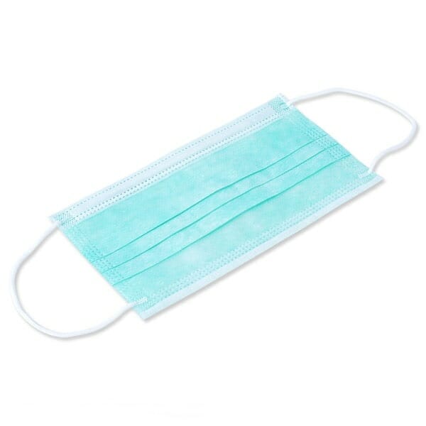 หน้ากากอนามัย/ผ้าปิดจมูก 3 พับ (สีเขียว)