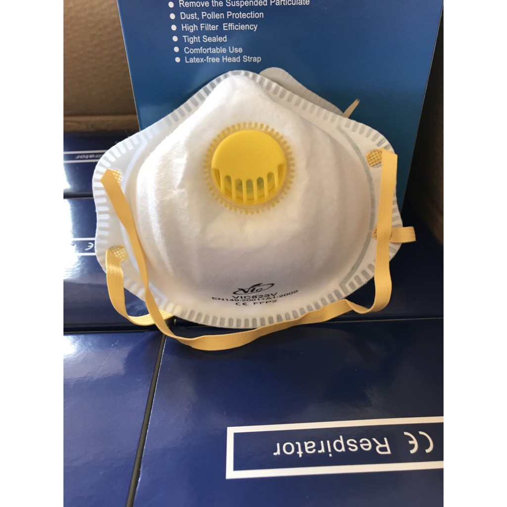 หน้ากากอนามัย VIC823V กันฝุ่น PM2.5 ชนิด มี วาล์ว FFP2