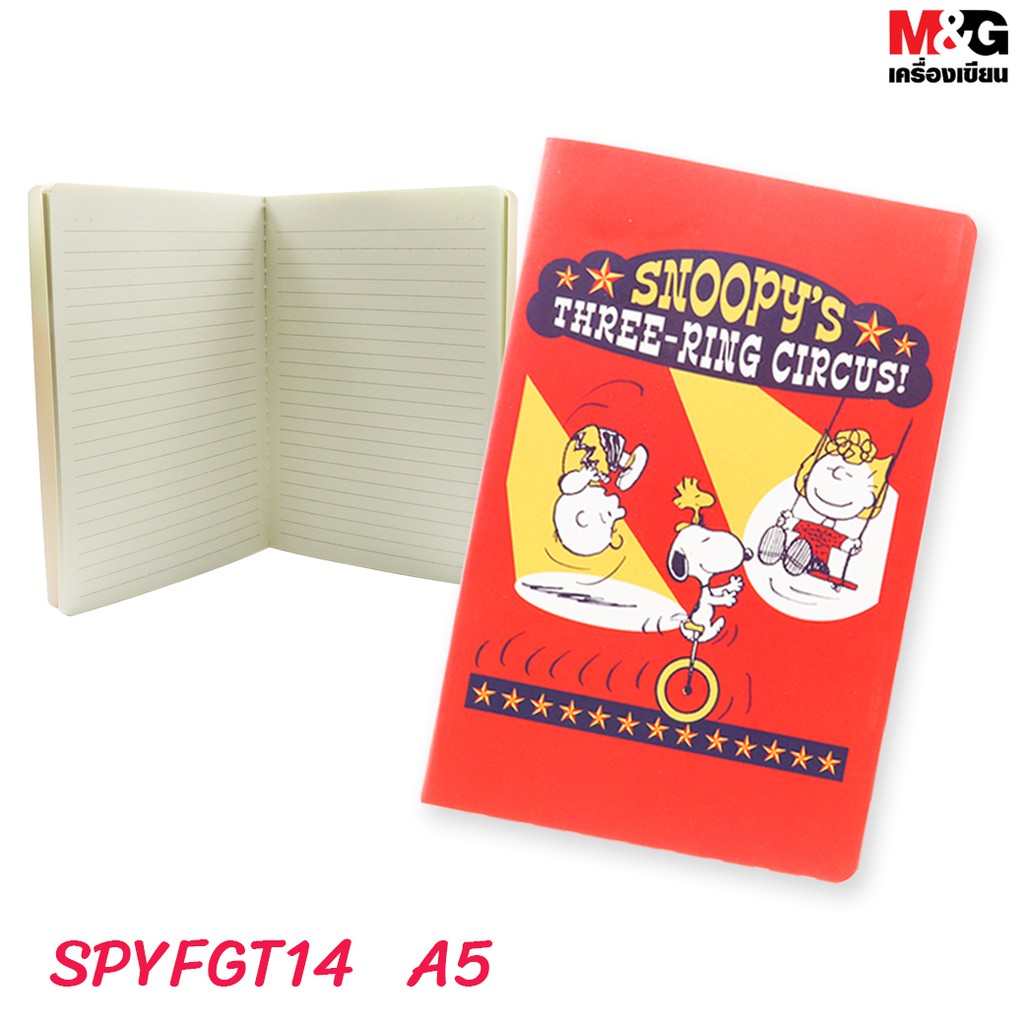 สมุดปกอ่อน Snoopy SPYFGT14 จุ 38แผ่น (คละแบบ) ขนาด140x210 mm.