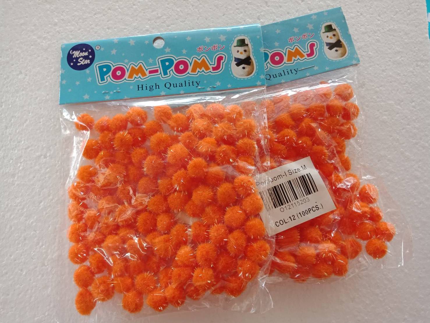 Pom-Poms I Size M COL: 12  Moon Star (จุ100ชิ้น) สีส้ม