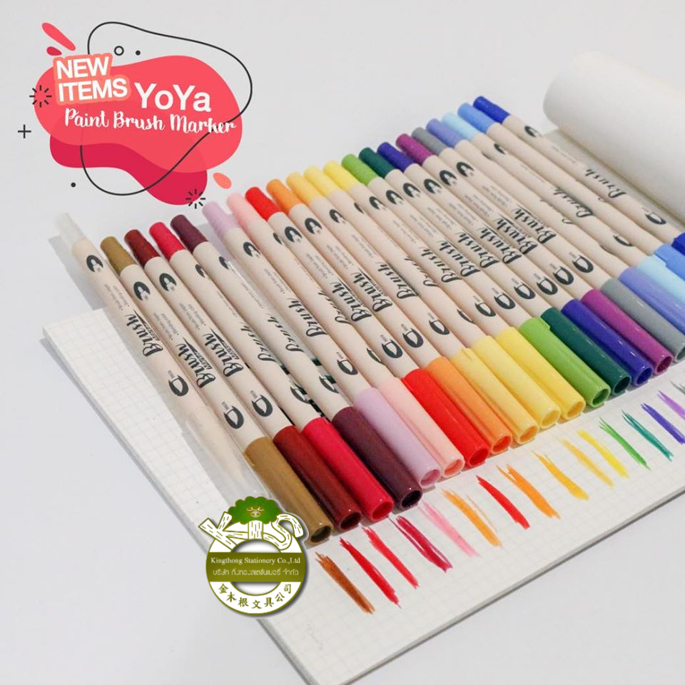 ปากกาพู่กัน 2 หัว YOYA DS-2002 Brush Marker Blending Color คละสี