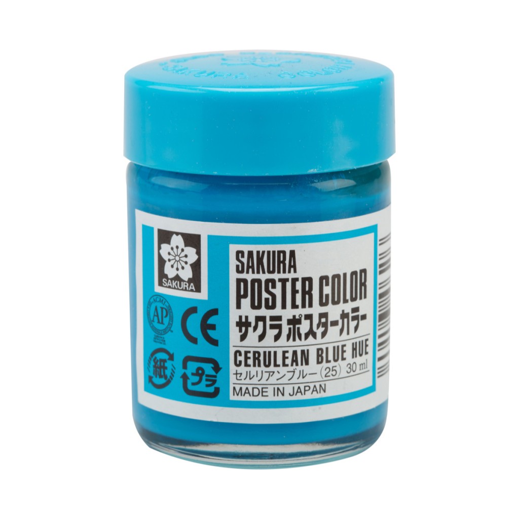 (SALE)สีโปสเตอร์ Sakura 30 c.c. สีฟ้า No.25 Cerulean Blue Hue