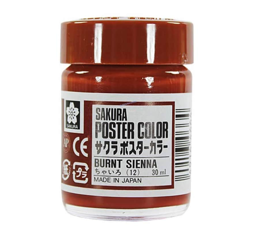 (SALE)สีโปสเตอร์ Sakura 30 c.c. สีน้ำตาล No.12 BURNT SIENNA