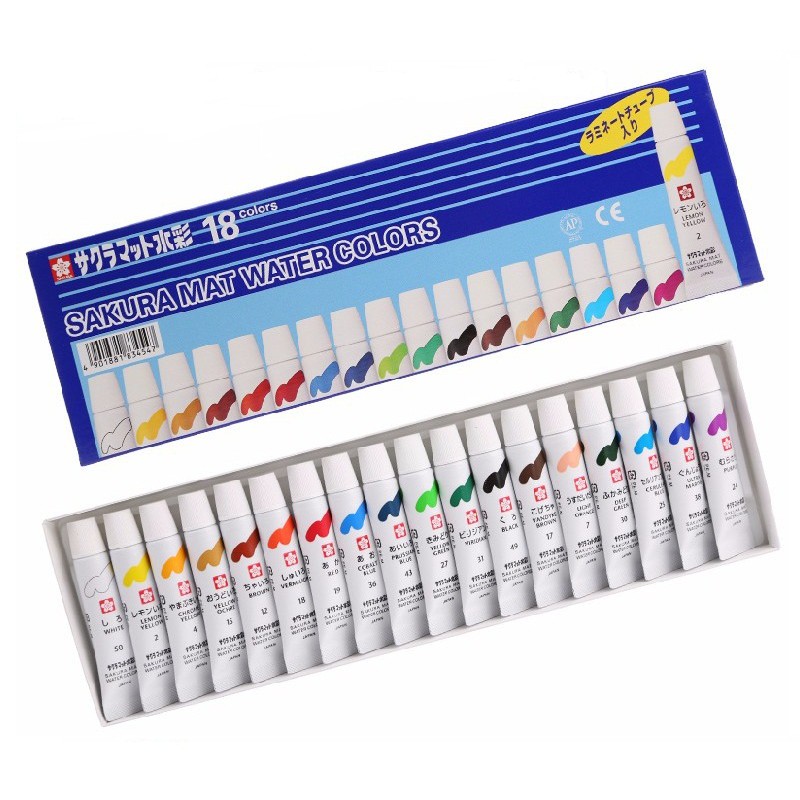 ชุดสีน้ำsakura mat water colors18 สี 5 ml. EMW18