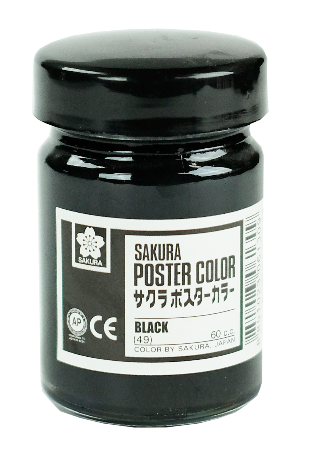 สีโปสเตอร์ Sakura 60 c.c. สีดำ No.49 Black