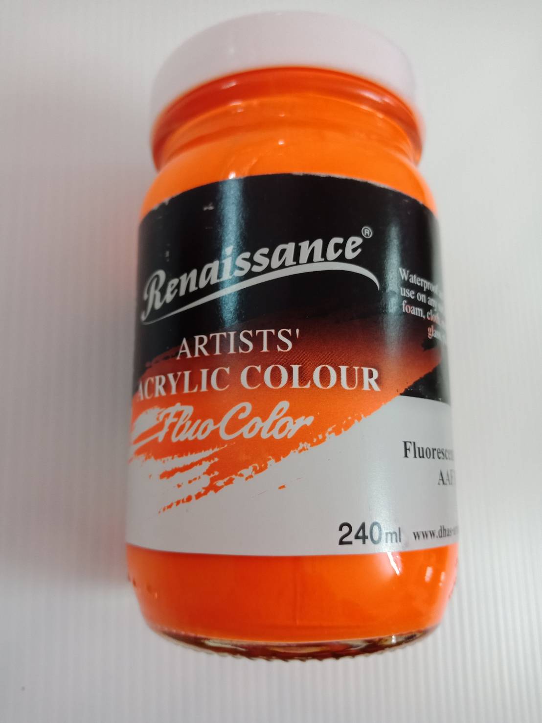 สีอะคริลิคสะท้อนแสง FluoColor MasterArt240 cc. Orange