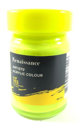 สีอะคริลิคสะท้อนแสง FluoColor MasterArt60 cc. สี Yellow