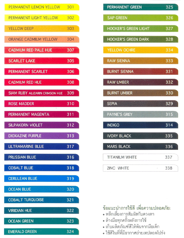 สีน้ำศิลปากร 12 ml NO.306 Water colors silpakorn PERMANETN SCARLET