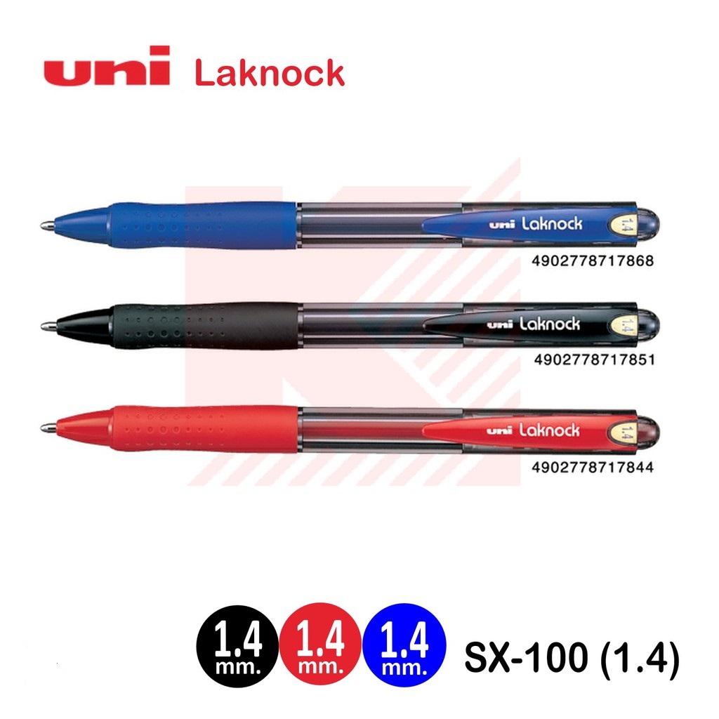 ปากกา Uni-Laknock Ball Point Pen SN-100(14) 1.4 mm.