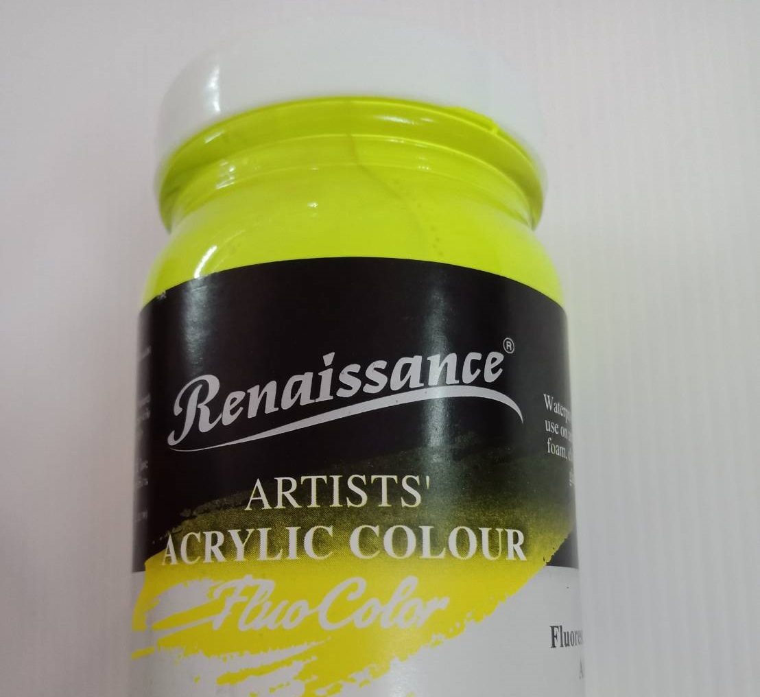 สีอะคริลิคสะท้อนแสง FluoColor MasterArt120 cc. สี Yellow